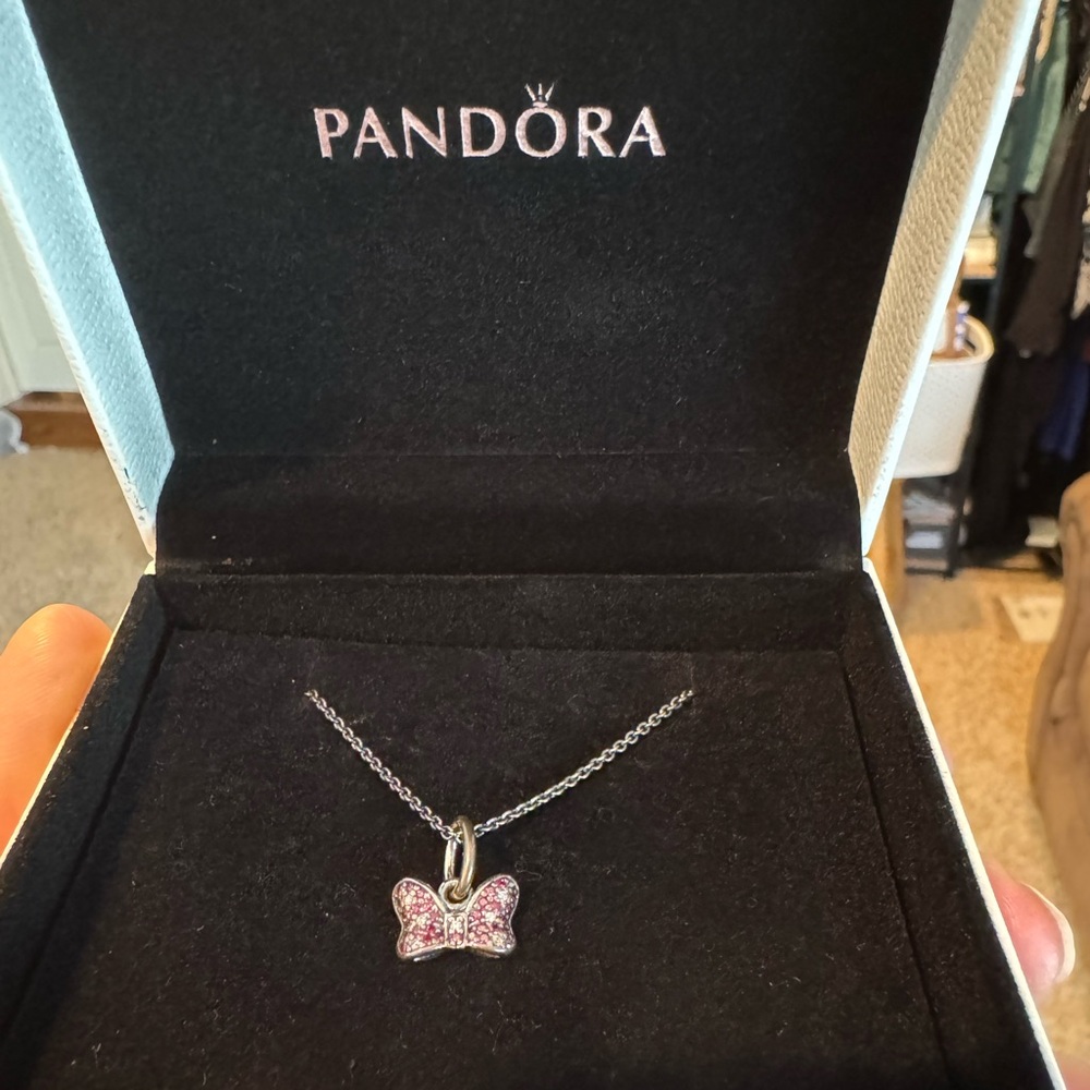 Pandora Silver Minnie’s Bow Necklace